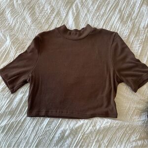 brown crop top